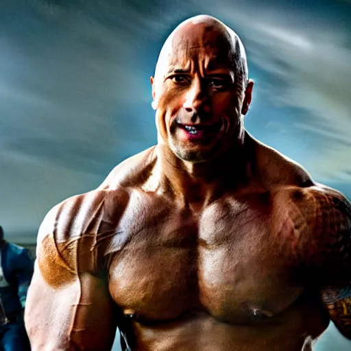 Image similar to Dwayne the rock Johnson plays the Incredible Hulk in new ultra hd movie, IMAX