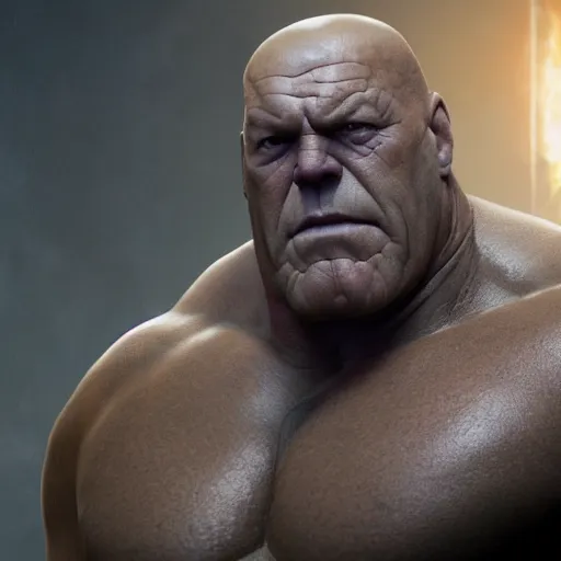 Image similar to dean norris as thanos, hd 4k photo