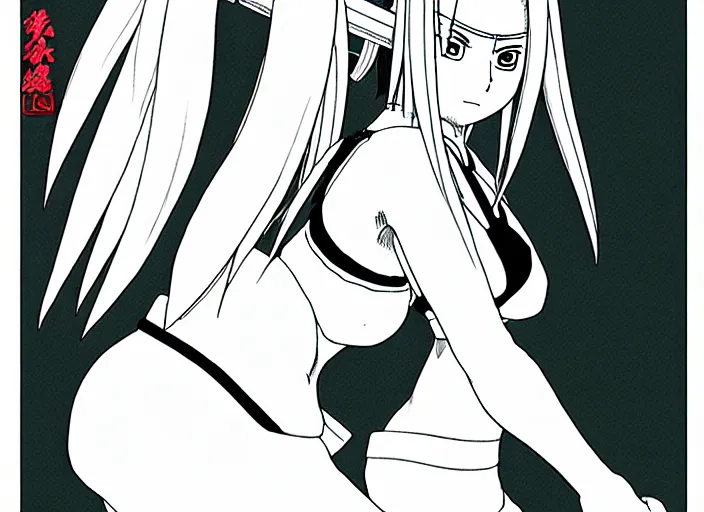 Image similar to an illustration of tsunade, finely detailed features, upper body, perfect art, at the dojo, regal and determined, trending on pixiv fanbox, illustrated by masashi kishimoto, nanashi, yuichi kato, take, studio ghibli, shinichi fukuda