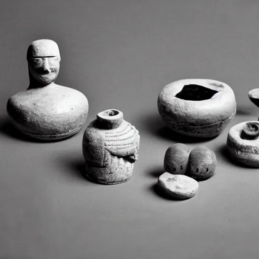 Image similar to ancient harappan toys, award winning black and white photography