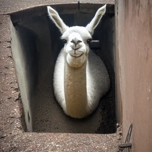 Image similar to llama in the sewers