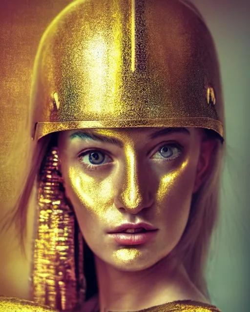 Prompt: pastel portrait of woman in shining golden armor, high production value, intricate details, high resolution, hdr, high definition, masterpiece, realistic, ultrarealistic, highly detailed, hd, sharp focus, non blurry, sharp, smooth