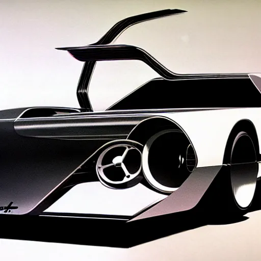 Prompt: concept art for a car with saw blades on the sides, illustrated by syd mead, high quality