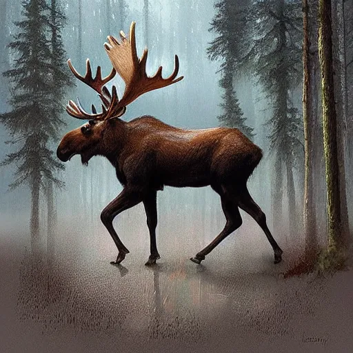 Prompt: moose animorph by greg rutkowski