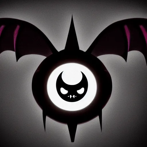 Prompt: close up potrait of an adorable grim reaper plush with black evil eyes, bat wings and venom's mouth, 4k, digital art, no artifacts, the whole image has a soft blur ethereal glow, yin yang symbols are on the background