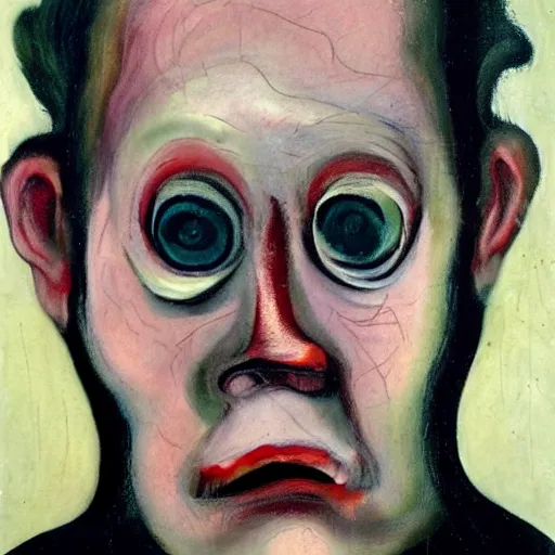 Prompt: sadness personified, a character study by francis bacon, oil on canvas, german expressionism