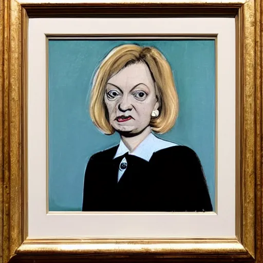 Prompt: francis bacon portrait of liz truss