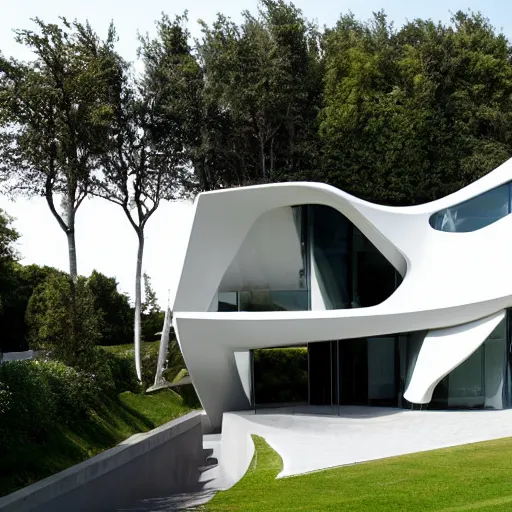 Image similar to house designed by zaha hadid