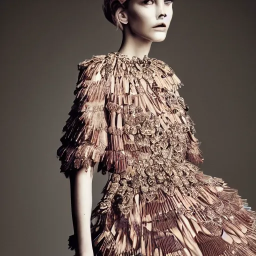 Prompt: upshot of a fashion model, luxury dress, official valentino editorial, highly detailed