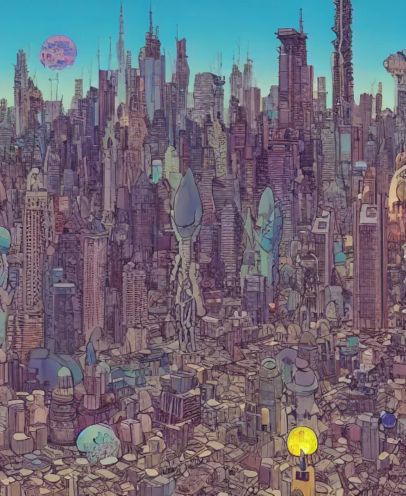 Prompt: city skyline made from obese sea slugs, in the style of a puffy spaceship, skeletons, partly cloudy, spooky, dramatic lighting, by geof darrow, bill sienkiewicz, dan mumford, yusuke murata, makoto shinkai, ross tran, cinematic, unreal engine, cel shaded, featured on artstation, pixiv