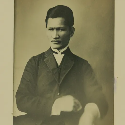 Image similar to vintage photo portrait of jose rizal in spain