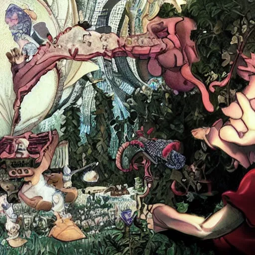 Image similar to mario stomping on a goomba, line art black and white, art by artgerm and greg rutkowski and alphonse mucha