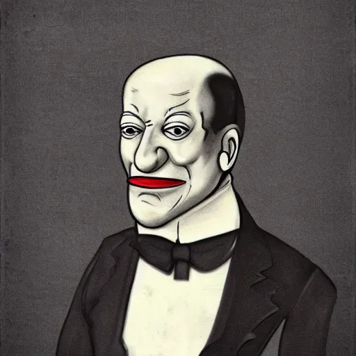 Image similar to man with squid face, formal portrait, bust portrait, victorian, zoidberg, squid