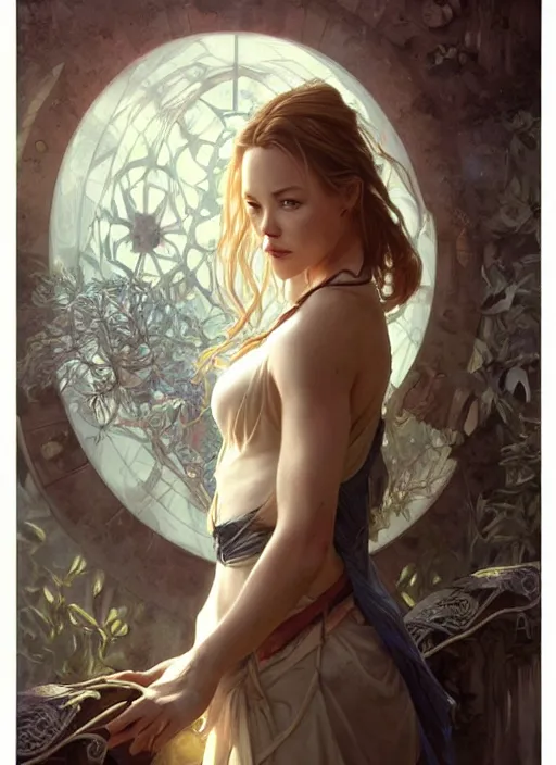 Prompt: a beautiful illustration of kristanna loken, girl, intricate, sharp focus, illustration, highly detailed, digital painting, concept art, matte, art by wlop and artgerm and greg rutkowski and alphonse mucha, masterpiece