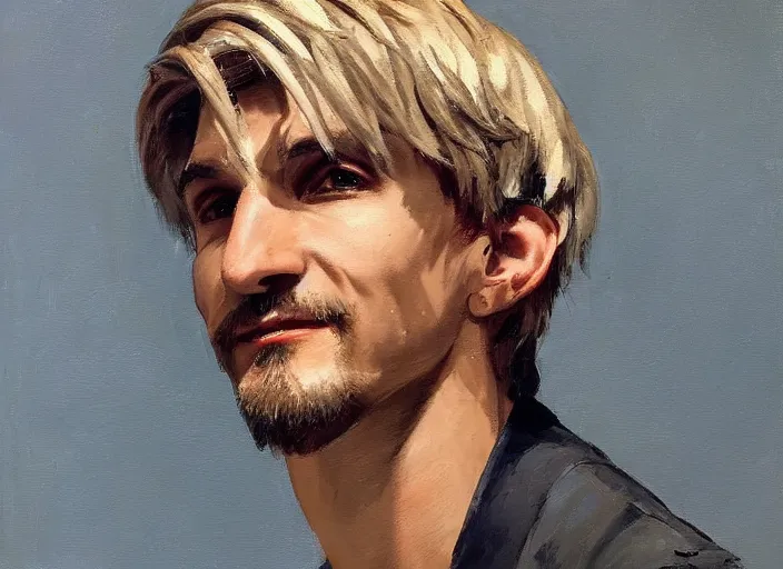 Prompt: a highly detailed beautiful portrait of xqcow xqc felix lengyel, twitch. tv, by gregory manchess, james gurney, james jean