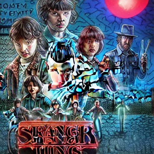 Prompt: Stranger Things 4 with oriental cast