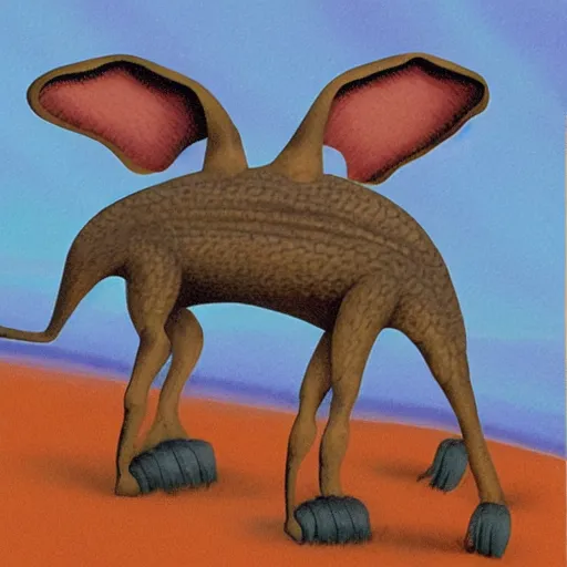 Prompt: a creature called the bunjimsonckik artist depiction