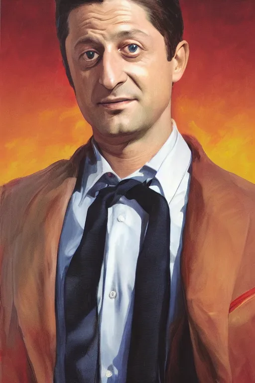 Image similar to zelensky portrait by alex ross