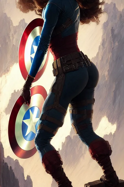 Prompt: captain America as aeon flux profile picture by Greg Rutkowski, matte painting, intricate, fantasy concept art, elegant, by Stanley Artgerm Lau, golden ratio, thomas kindkade, alphonse mucha, loish, norman Rockwell,