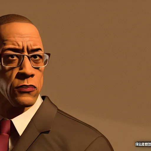 Image similar to The Rock as Gustavo Fring, cinematic lighting, HD, Photorealistic