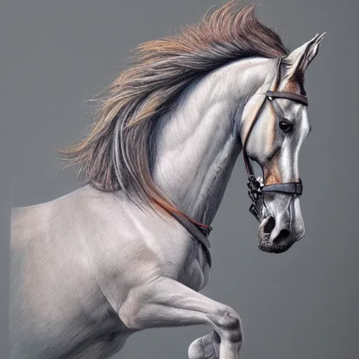 Prompt: a colored pencil drawing of an full body horse by jaramillo adonna khare and marco mazzoni and diego fazio and dirk dzimirsky, wide angle, pastel color, highly detailed, realistic graphite, artstation, 4 k, realism, photorealism, fine art