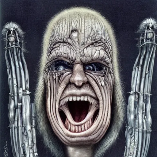 Image similar to donald trump by hr giger