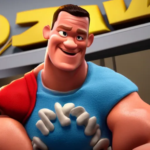 Prompt: still of john cena in a disney pixar movie, 3 d render, octane render