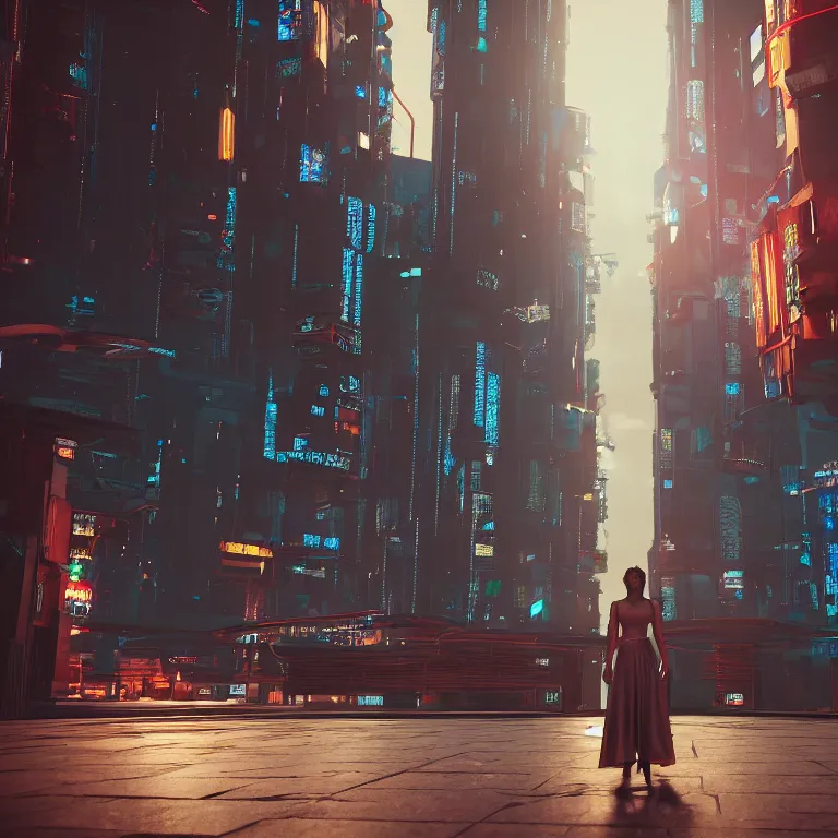 photrealistic 8k render of a cyberpunk anime city in, Stable Diffusion