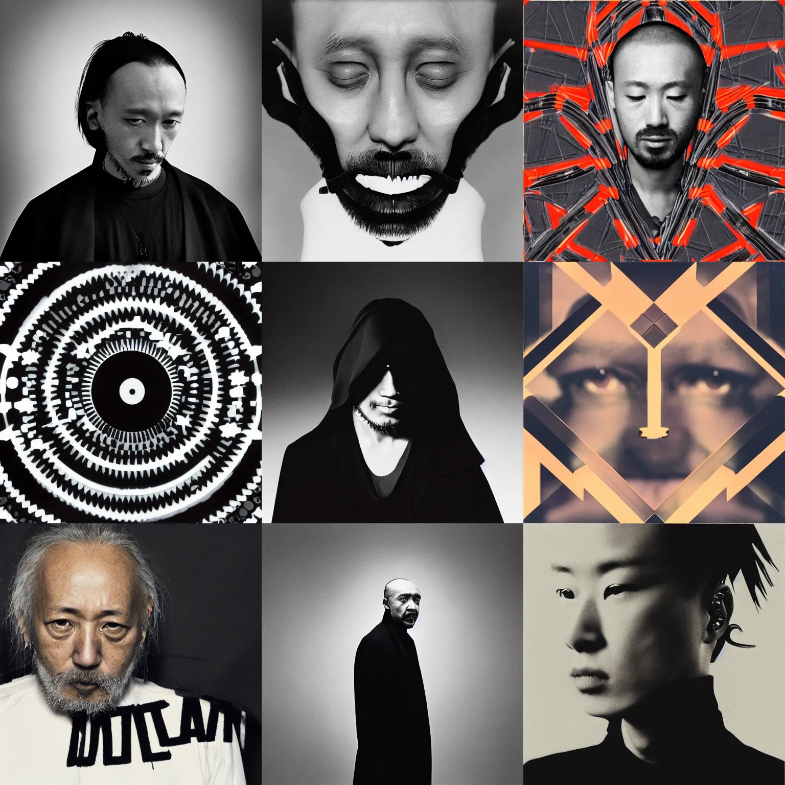 Prompt: Album art for a techno single, by Yohji Yamamoto