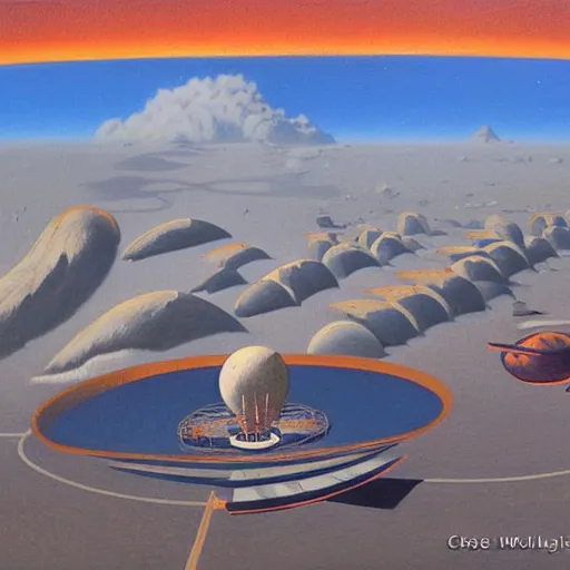 Prompt: a painting in the style of jan goeree and in the style of chesley bonestell.