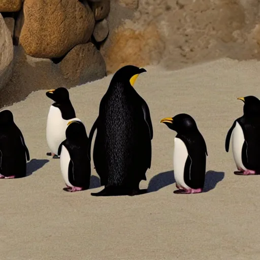 Prompt: ninja penguins