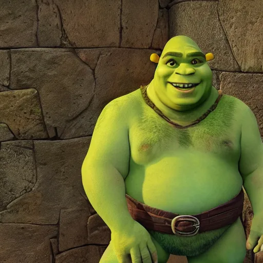 Image similar to photoreal shrek