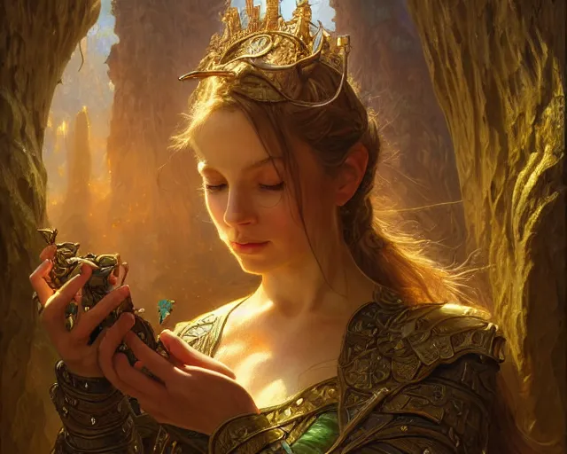 Prompt: photography of ted nasmith, deep focus, d & d, fantasy, intricate, elegant, highly detailed, digital painting, artstation, concept art, matte, sharp focus, illustration, hearthstone, art by artgerm and greg rutkowski and alphonse mucha