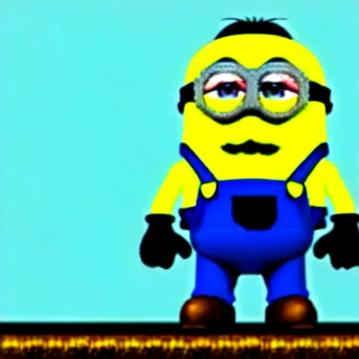 Image similar to A minion in super mario 64