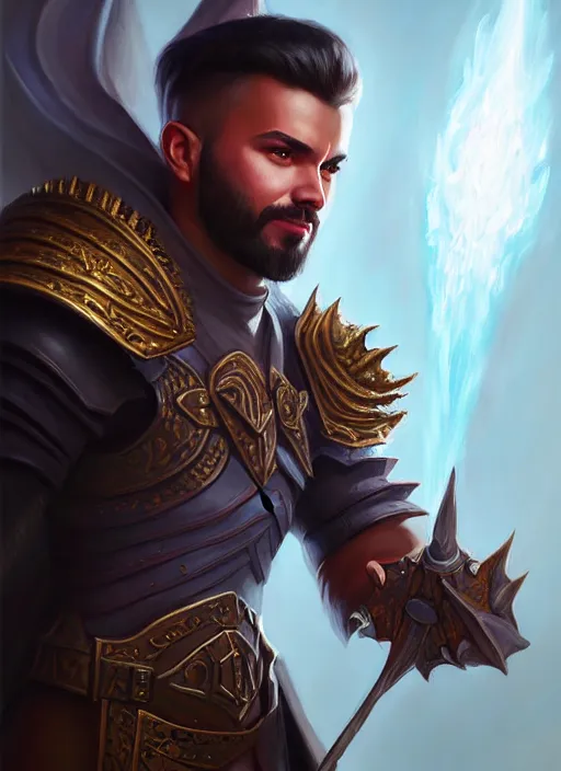 Image similar to a _ fantasy _ style _ portrait _ painting _ of esfandtv, rpg dnd oil _ painting _ unreal _ 5 _ daz. _ rpg _ portrait _ extremely _ detailed _ artgerm _ greg _ rutkowski _ greg