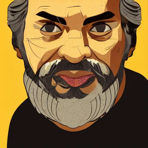 Image similar to face icon stylized minimalist of seu madruga, seu ramon, don ramon, o rei das muletas mumia asteca mama lombriga esticada perna de saracura barriga lombriguenta lagartixa, ilya kuvshinov, rossdraws global illumination