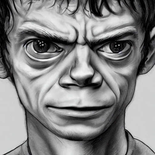 Prompt: detailed portrait of thomas sangster as gollum