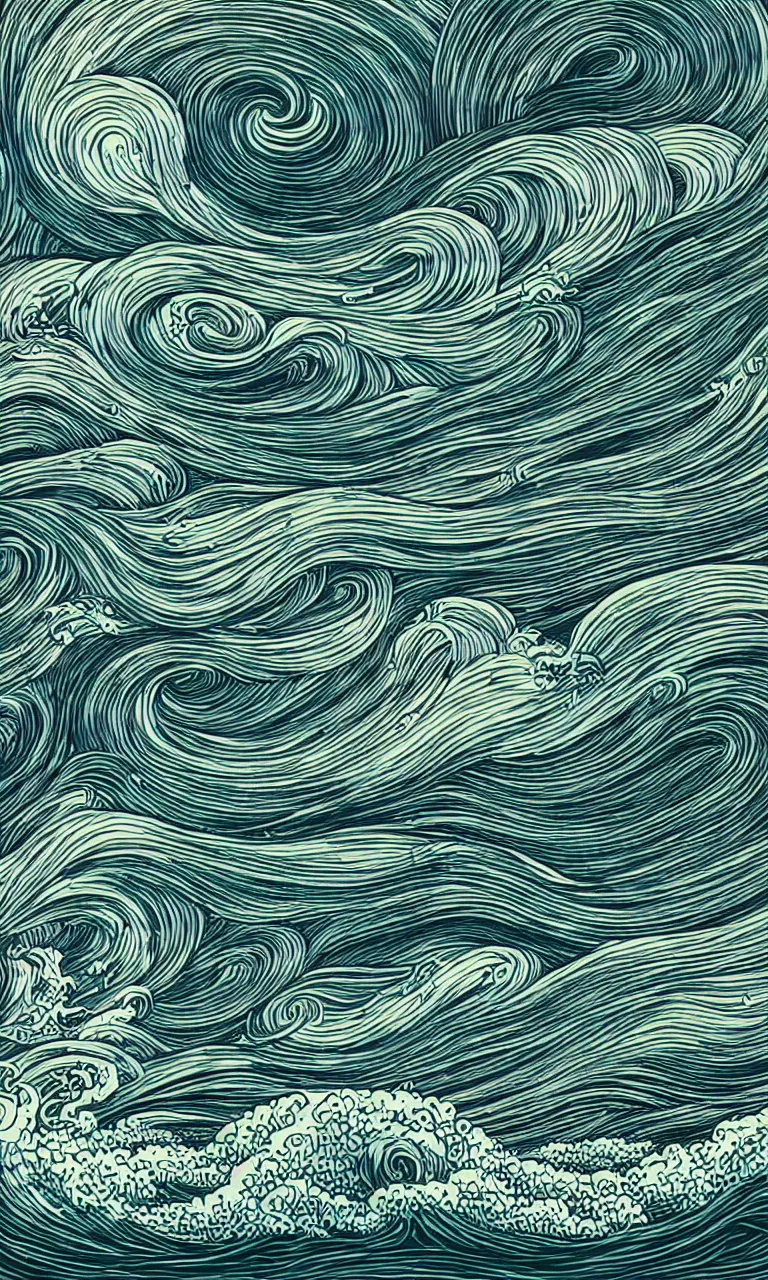 Image similar to hypervivid intense mcbess, the sea by dan mumford