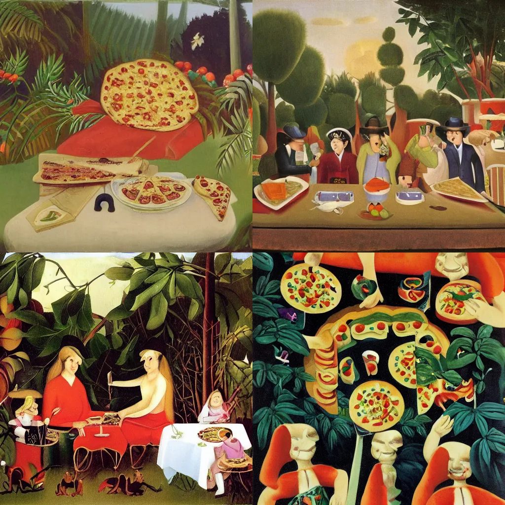 Image similar to Pizza Party by Henri Rousseau