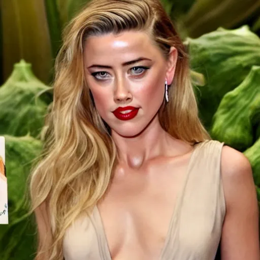 Image similar to gourd shaped like the face of amber heard hybrid intercross mix as a gourd