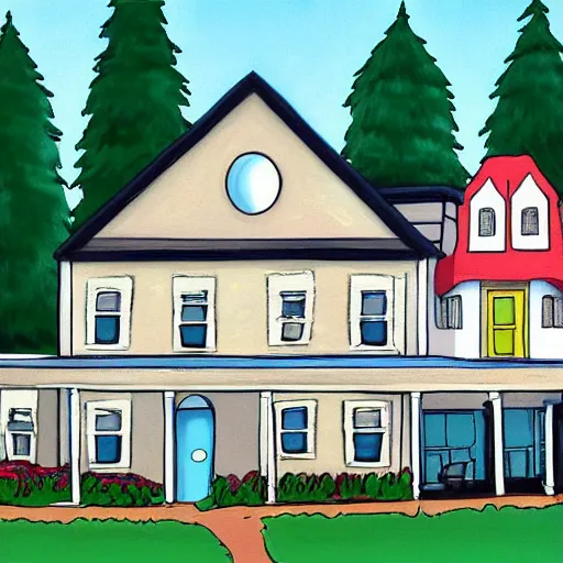 Image similar to painting of the family guy house