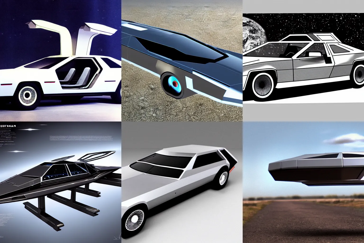 Prompt: A spaceship, designed by John Zachary DeLorean