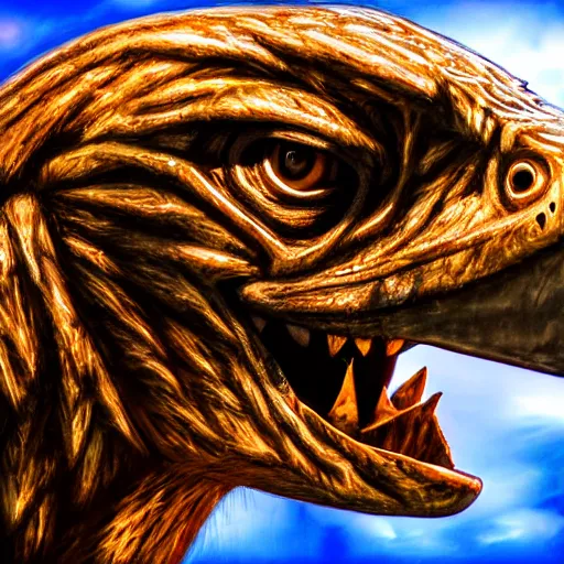 Image similar to raptor jesus, high quality photograph, well lit, detailed, hyperrealistic, hdr 4k, 8k, DSLR, 55mm