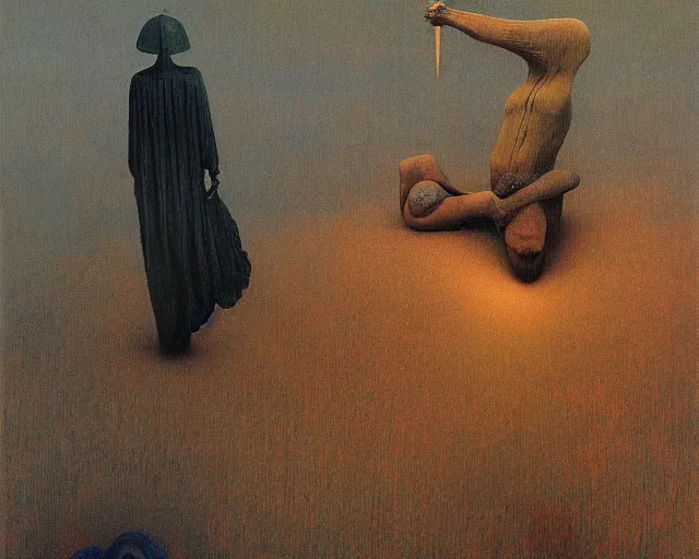 Image similar to change by beksinski, carrington, bosch, dali, barlowe, magritte