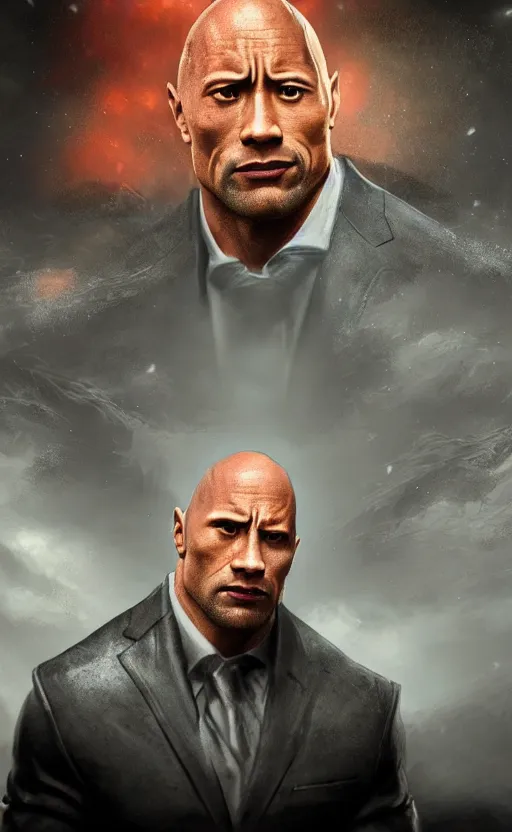 Image similar to dwayne johnson as the president, dynamic lighting, photorealistic fantasy concept art, trending on art station, stunning visuals, creative, cinematic, ultra detailed