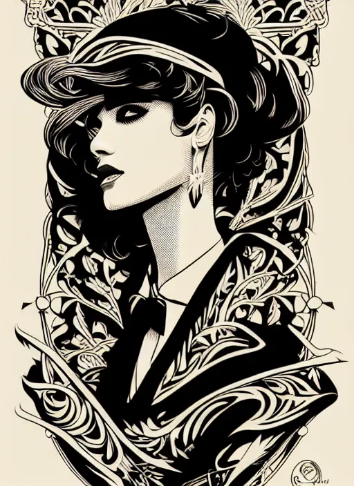 Image similar to silhouette of camaron de la isla, vector art style, medium shot, intricate, elegant, highly detailed, digital art, ffffound, art by jc leyendecker and sachin teng