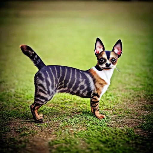 Image similar to a feline chihuahua - cat - hybrid, animal photography