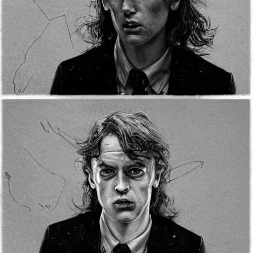 Prompt: angus young character portrait, lean face, cinematic lighting, glowing grey eyes, hyper-detailed, 4k, high resolution, in the style of Charlie Bowater, Tom Bagshaw, single face, symmetrical, headshot photograph, insanely detailed and intricate, beautiful, elegant, watercolor, cinematic, portrait, Raphaelite, headroom, Pierre-Auguste Renoir