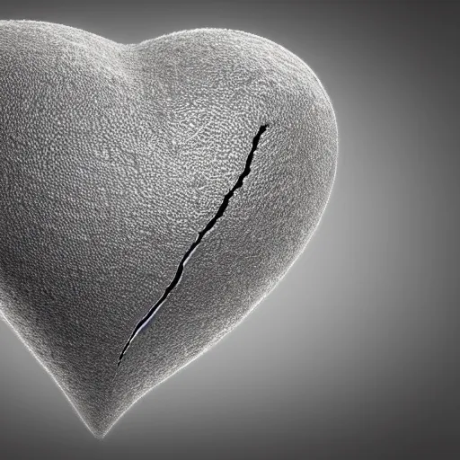 Image similar to broken heart, ultrarealistic, HD, 8K, 3D rendering, high quality, ultra detailed,