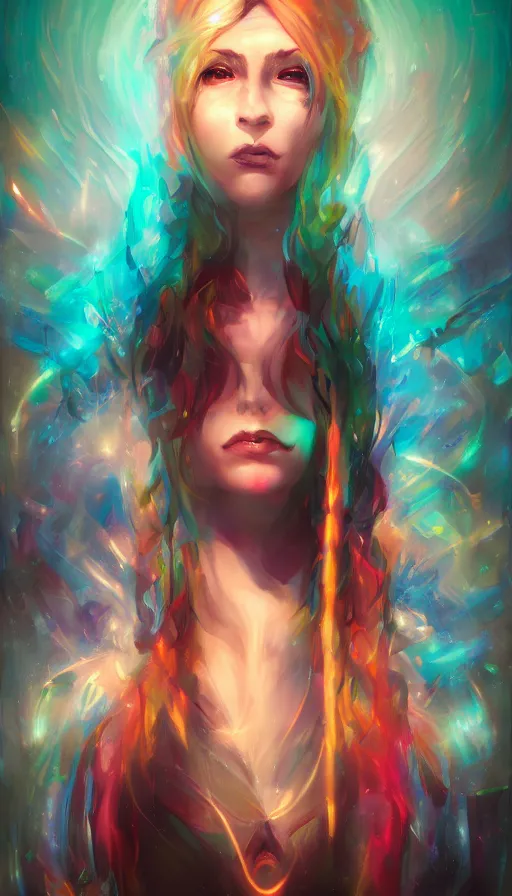 Image similar to portrait of a digital shaman, by ross tran